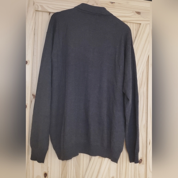 Vintage Pierre Cardin Grey 100% Italian Merino Wool Size XL Collared Shirt - Picture 2 of 7